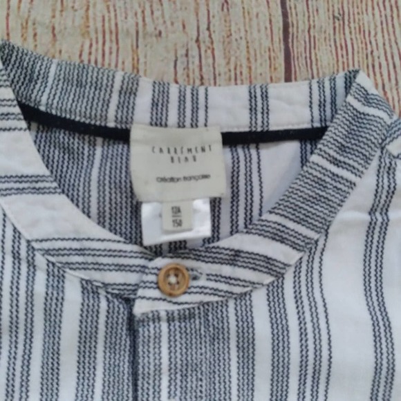 Carrement Beau pinstripe roll-up sleeve dress shirt size 12 - Picture 4 of 6